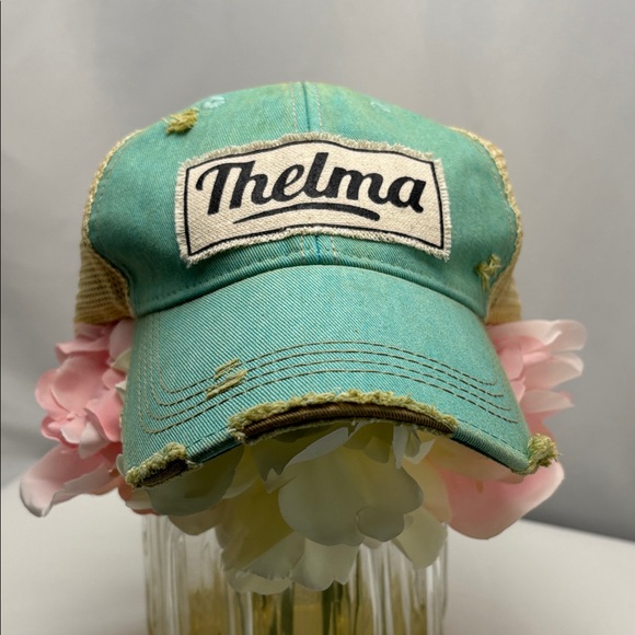 Headmost Accessories - Thelma Distressed Aqua Cap